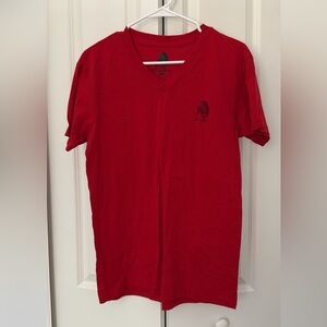 Red V-Neck Men's Shirt